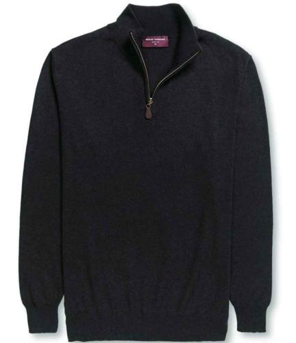 Brook Taverner Dallas Zip Neck Sweater - BLK - L